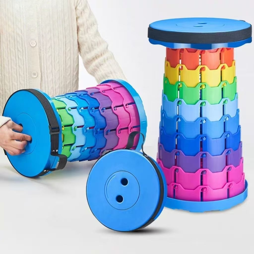 Bonsai Garden Bench - Rainbow Telescopic Camping Stool Portable Thickened