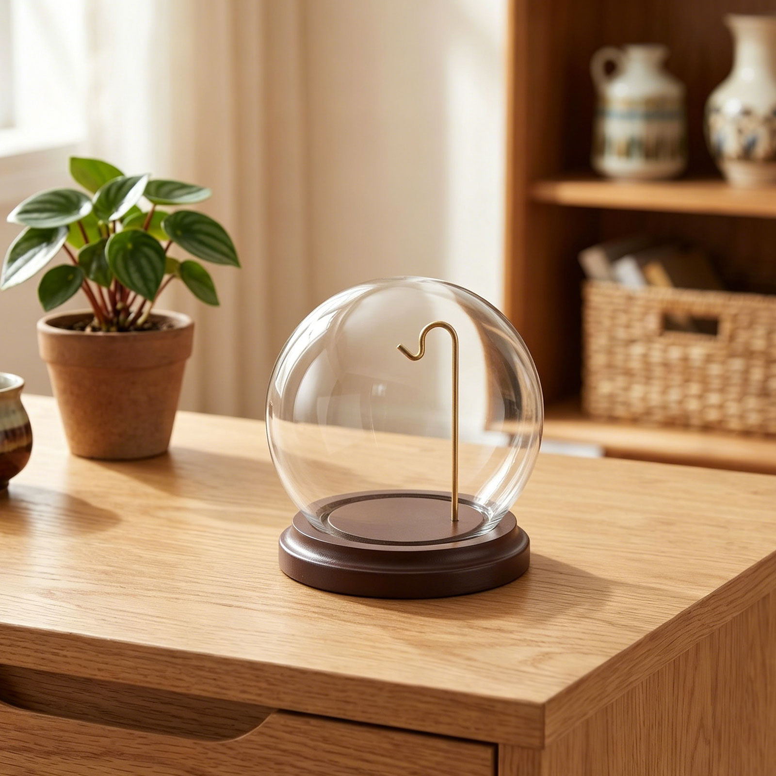 Display Stand Wood - Pocket Watch Display Dome Clear Glass