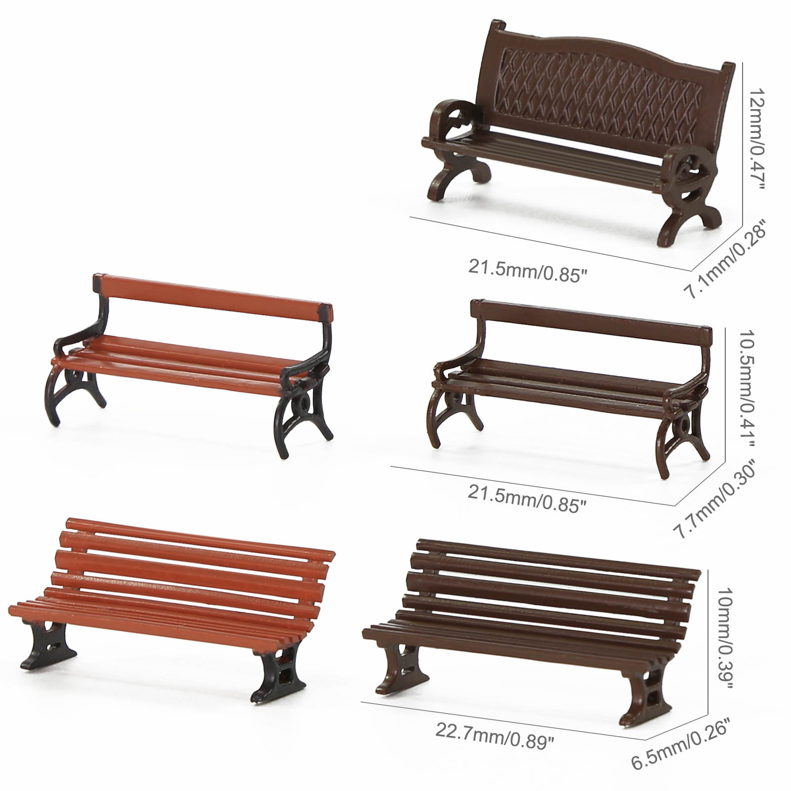 Evemodel 12pcs HO Scale 1:87 G - Bonsai Garden Bench 评论和价格