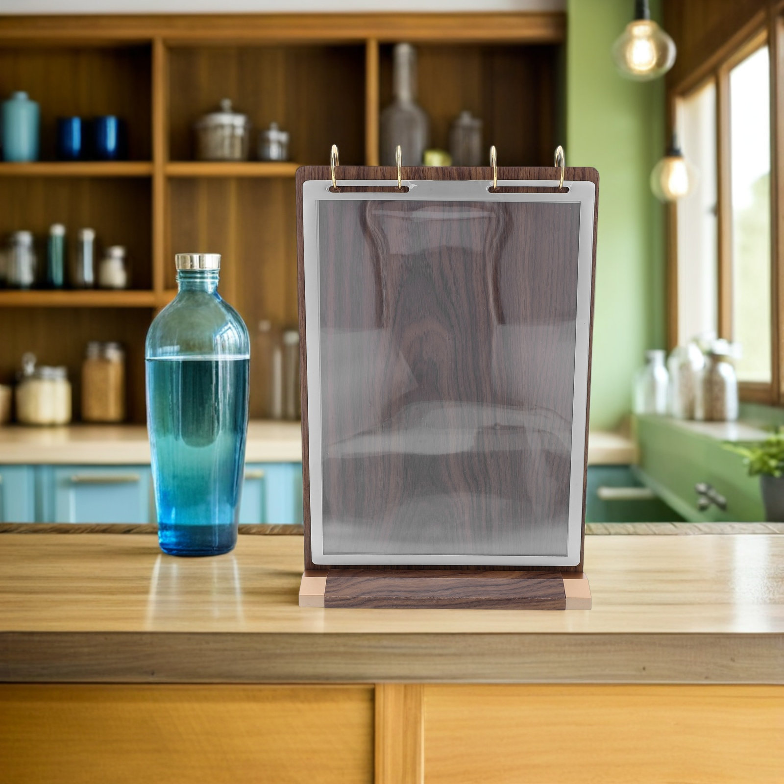 6 Pages A4 Walnut Wood Menu Ho - Display Stand Wood 评论和价格