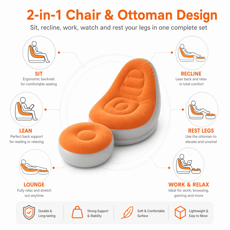 Flocking Inflatable Lazy Sofa  - Bonsai Garden Bench 评论和价格