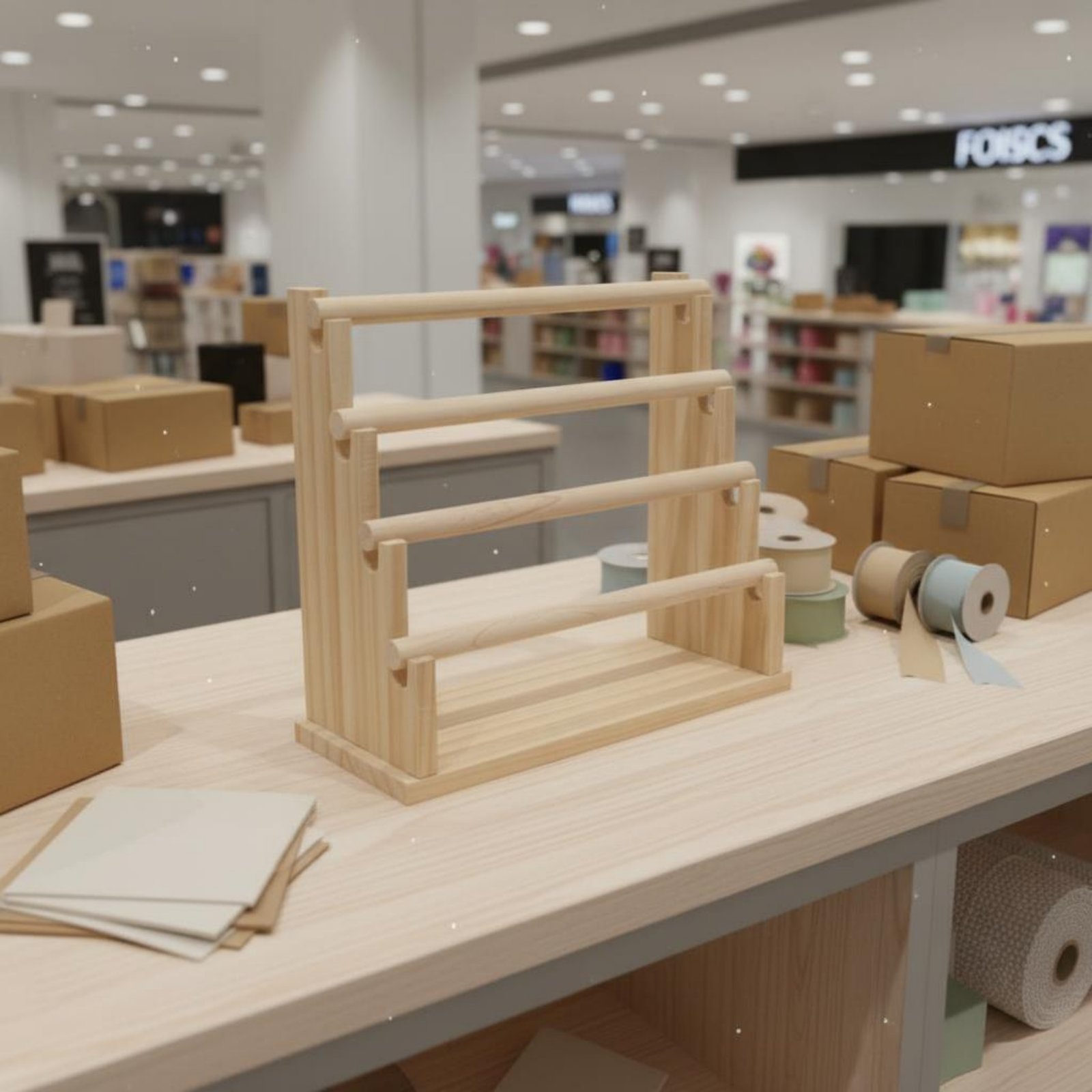 Desktop Jewelry Rack Natural W - Display Stand Wood 评论和价格