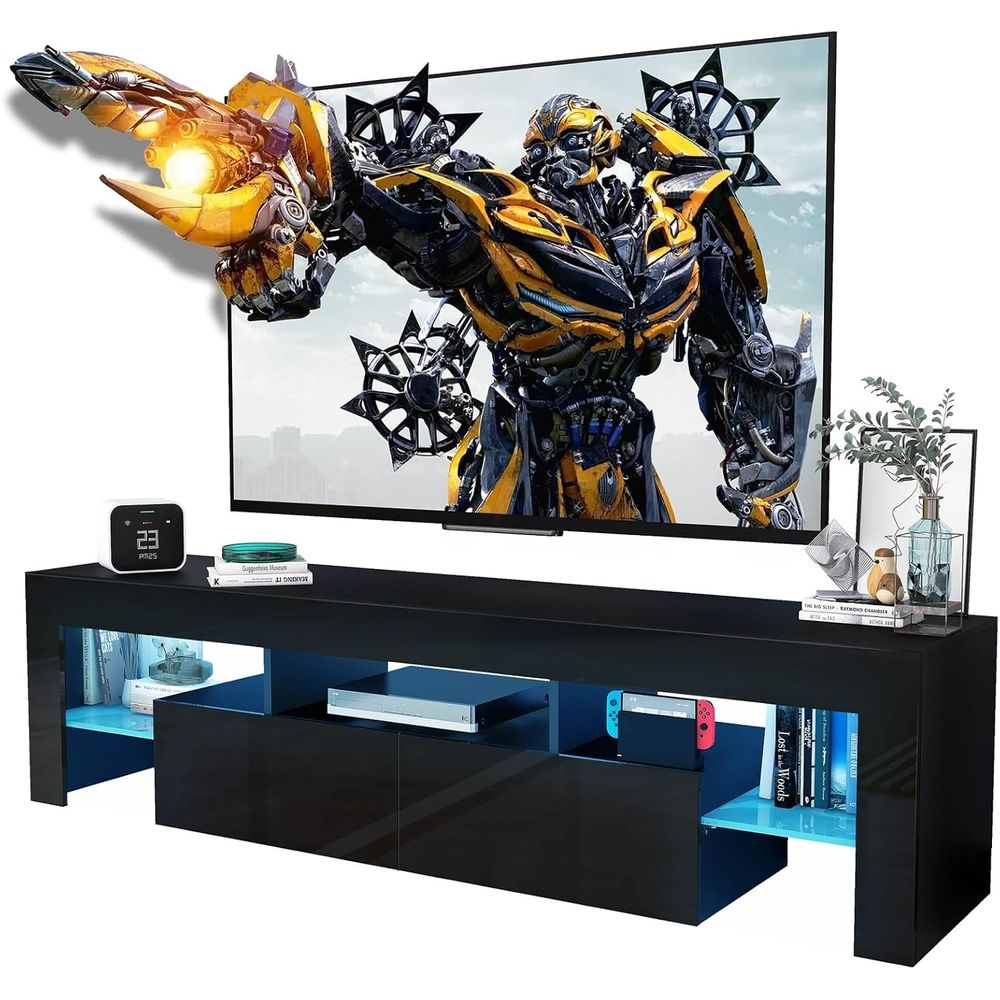 Black TV Stand, 60 65 70 75 in - Display Stand Wood 评论和价格