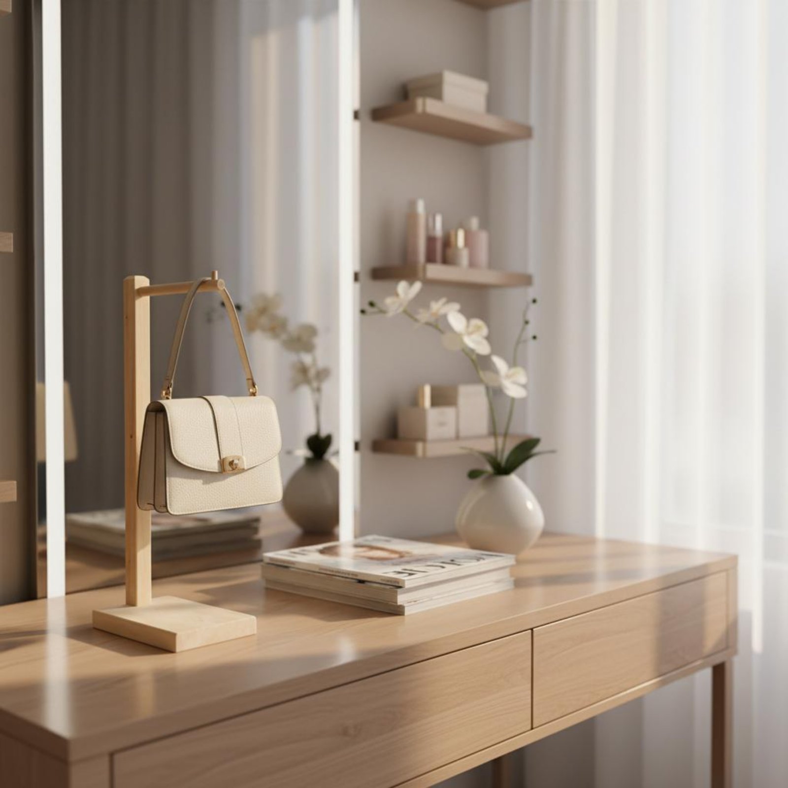 Pure Wood Bag Stand Sturdy Bas - Display Stand Wood 评论和价格