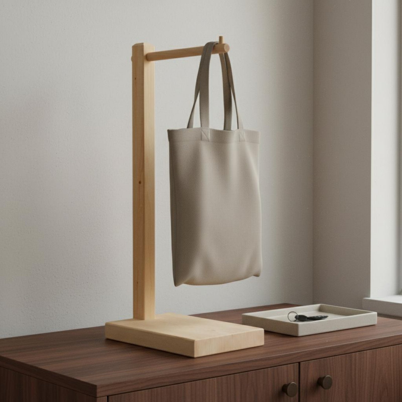 Pure Wood Bag Stand Sturdy Bas - Display Stand Wood 评论和价格